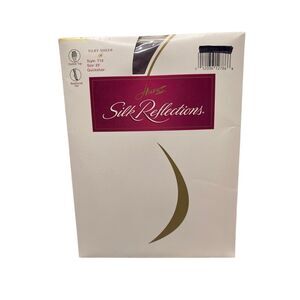 Hanes Silk Reflections Pantyhose Quicksilver Size EF Style 718 Silky Sheer Nylon